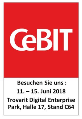 CeBIT Logo mit VLEX Standnummer