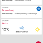 Handwerkersoftware mobil: Screenshot pds Projekt App