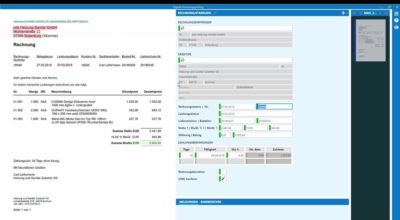 Links der Beleg, rechts die Erfassungsmaske: Mit künstlicher Intelligenz werden sämtliche buchungsrelevante Details erkannt – es folgt ein digitaler und workflowgestützter Prüf- und Freigabeprozess. (Bild: pds GmbH)