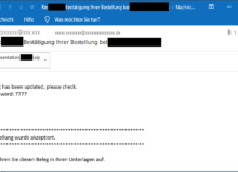 Beispiel: GandCrab Schad-E-Mail mit verschlüsseltem Anhang (Bild: Hornetsecurity)