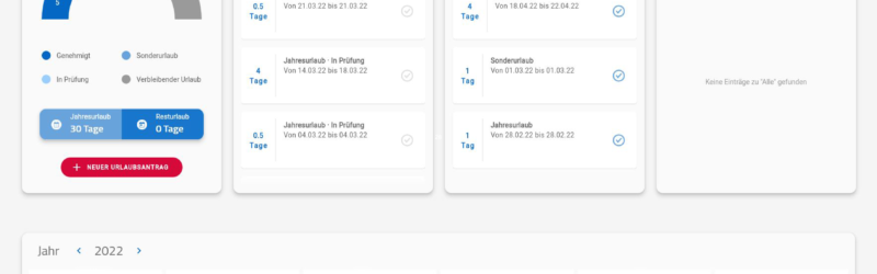 Screenshot: Übersicht Urlaubsplanung und Genehmigungsprozess in pds (Bild: pds GmbH)