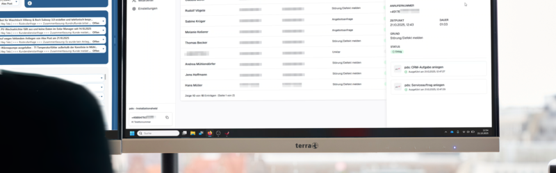 Die nahtlose Anbindung von Hey Telo ermöglicht die automatische Erfassung der Kundenanfragen aus Telefonaten in der pds Software (Bild: pds GmbH)